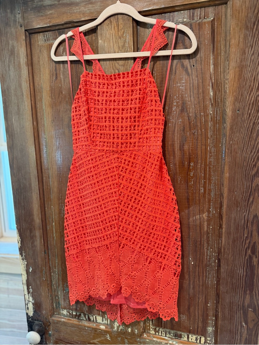Coral Lace BoHo Dress